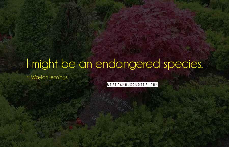 Waylon Jennings quotes: I might be an endangered species.