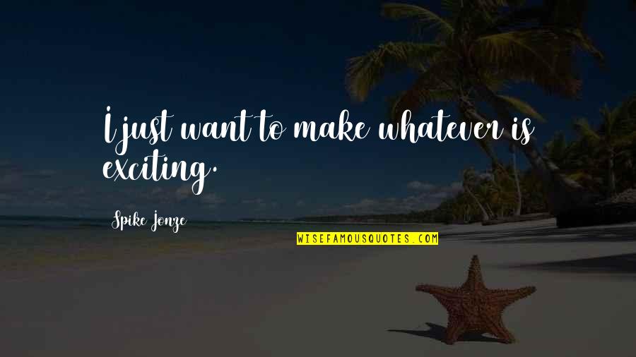 Wayne Dyer Death Quotes By Spike Jonze: I just want to make whatever is exciting. Wayne Dyer Death Quotes By Spike Jonze: I just want to make whatever is exciting.