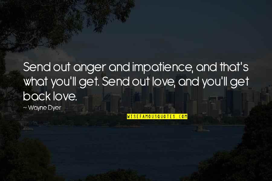 Wayne Dyer Motivational Quotes By Wayne Dyer: Send out anger and impatience, and that's what Wayne Dyer Motivational Quotes By Wayne Dyer: Send out anger and impatience, and that's what
