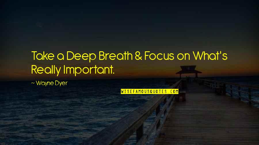 Wayne Dyer Motivational Quotes By Wayne Dyer: Take a Deep Breath & Focus on What's