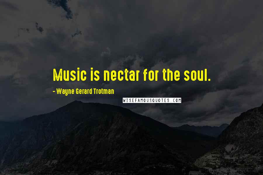 Wayne Gerard Trotman quotes: Music is nectar for the soul.