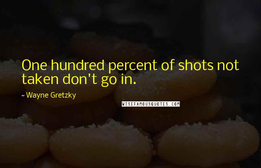 Wayne Gretzky quotes: One hundred percent of shots not taken don't go in.