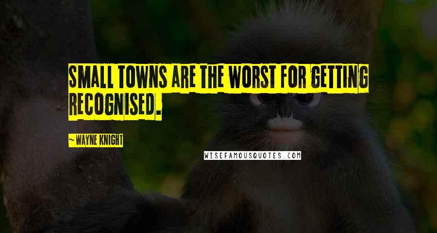 Wayne Knight quotes: Small towns are the worst for getting recognised.