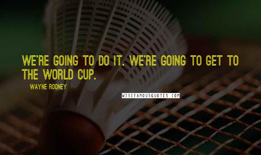 Wayne Rooney quotes: We're going to do it. We're going to get to the World Cup.