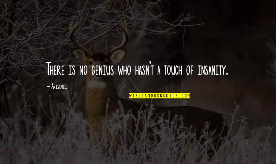 Wayne Westerberg Into The Wild Quotes By Aristotle.: There is no genius who hasn't a touch