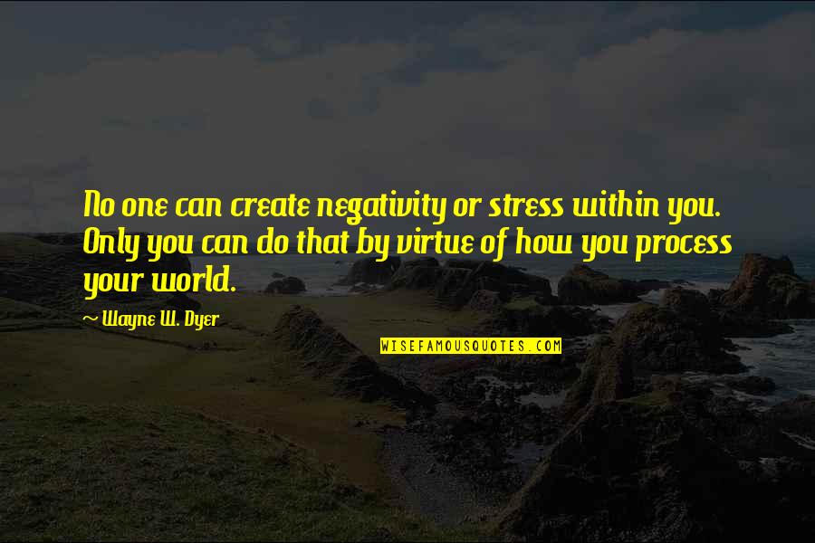 Wayne World 2 Quotes By Wayne W. Dyer: No one can create negativity or stress within