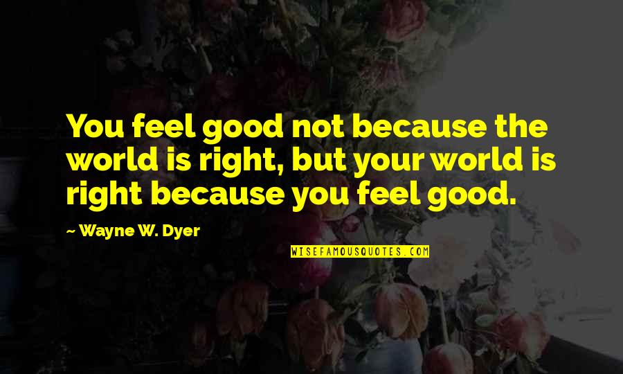 Wayne World 2 Quotes By Wayne W. Dyer: You feel good not because the world is