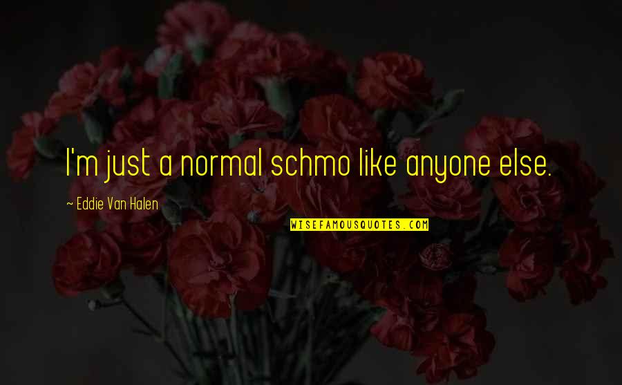 Waystone Quotes By Eddie Van Halen: I'm just a normal schmo like anyone else.