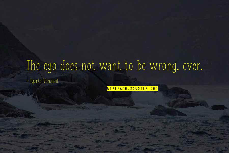 Wdve Baghdad Bob Quotes By Iyanla Vanzant: The ego does not want to be wrong, Wdve Baghdad Bob Quotes By Iyanla Vanzant: The ego does not want to be wrong,