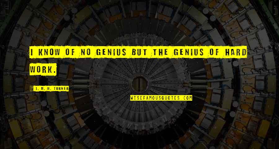 We Act Like We Dont Care Quotes By J. M. W. Turner: I know of no genius but the genius