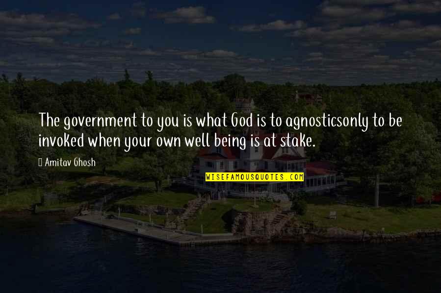 We Agnostics Quotes By Amitav Ghosh: The government to you is what God is