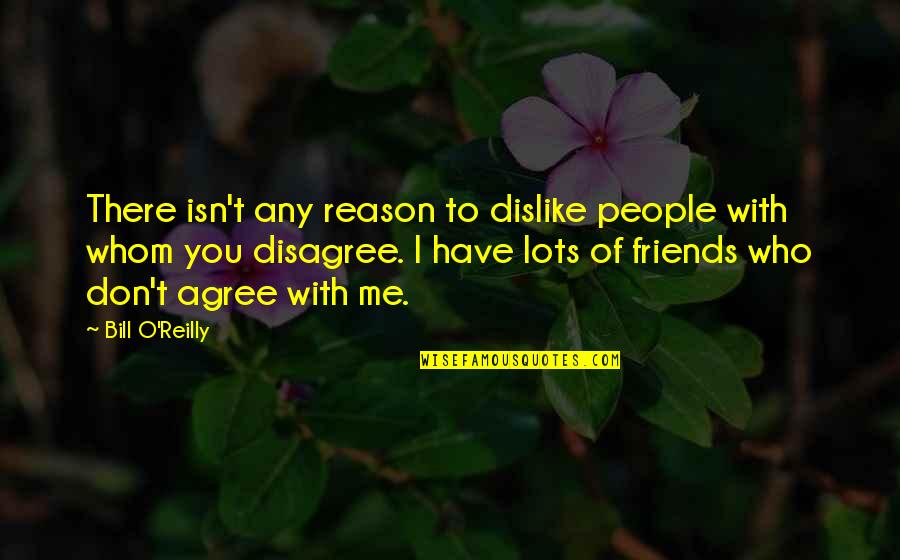We Agree To Disagree Quotes By Bill O'Reilly: There isn't any reason to dislike people with