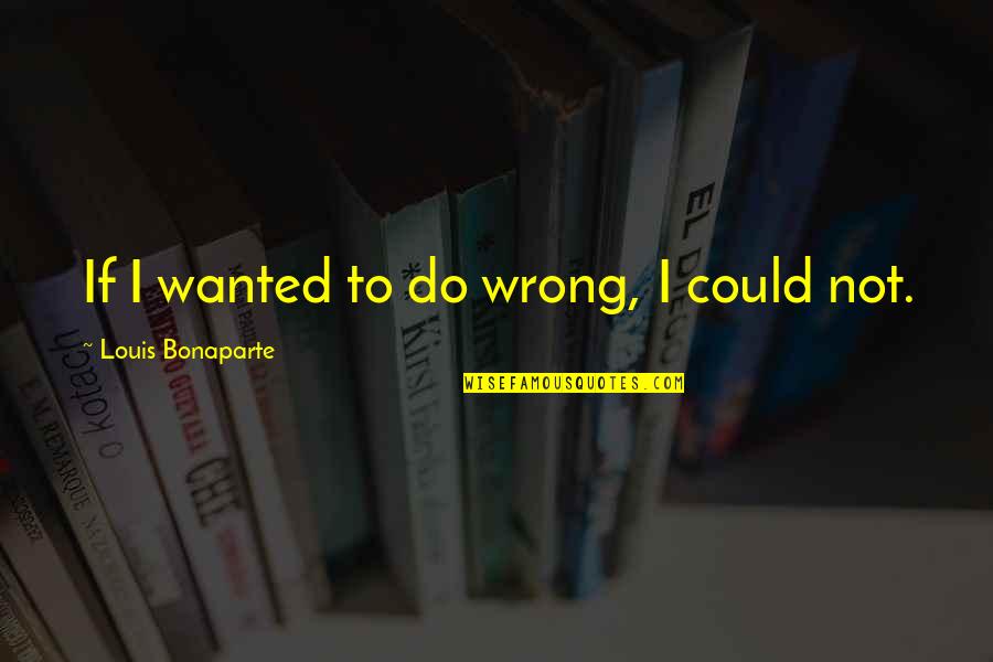 We All Do Wrong Quotes By Louis Bonaparte: If I wanted to do wrong, I could