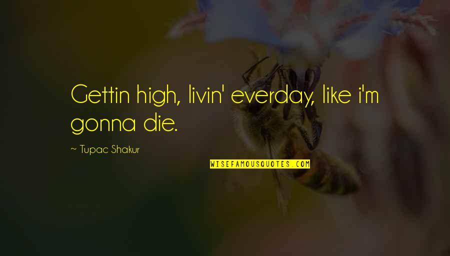 We All Gonna Die Quotes By Tupac Shakur: Gettin high, livin' everday, like i'm gonna die.