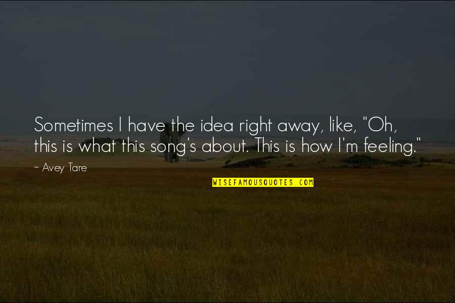 We All Have Feelings Quotes By Avey Tare: Sometimes I have the idea right away, like, We All Have Feelings Quotes By Avey Tare: Sometimes I have the idea right away, like,