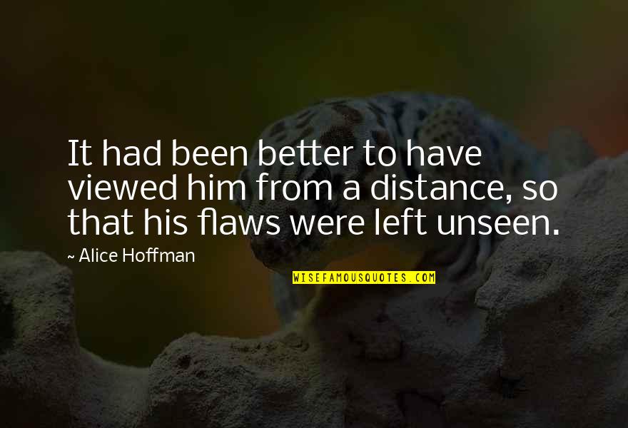We All Have Flaws Quotes By Alice Hoffman: It had been better to have viewed him