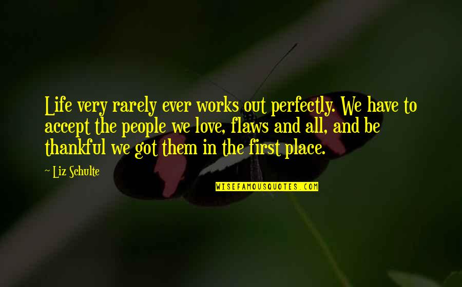 We All Have Flaws Quotes By Liz Schulte: Life very rarely ever works out perfectly. We