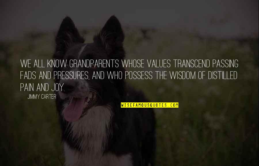 We All Know The Pain Quotes By Jimmy Carter: We all know grandparents whose values transcend passing We All Know The Pain Quotes By Jimmy Carter: We all know grandparents whose values transcend passing