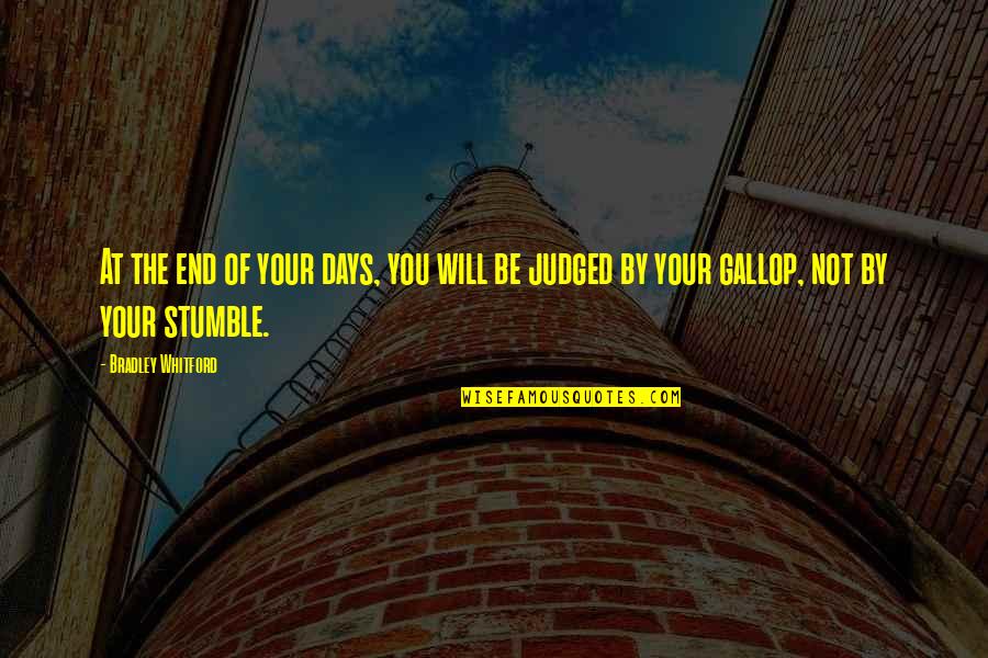 We All Stumble Quotes By Bradley Whitford: At the end of your days, you will