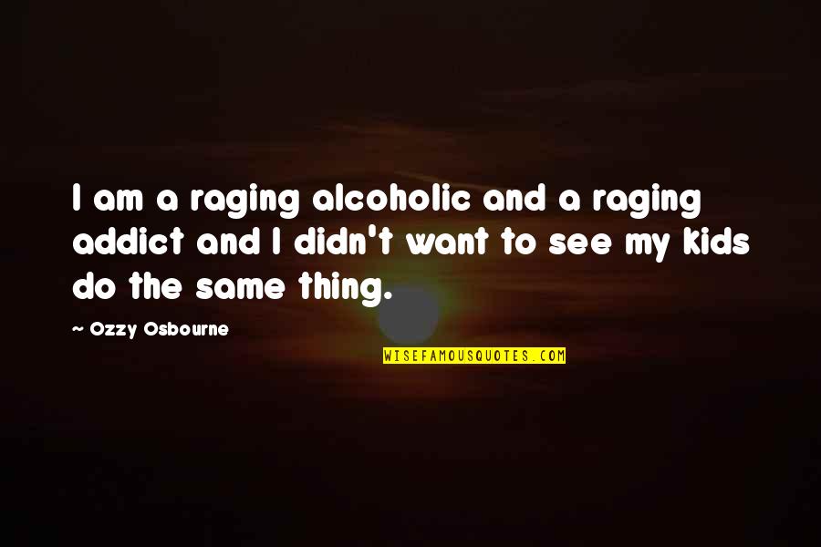 We All Want The Same Thing Quotes By Ozzy Osbourne: I am a raging alcoholic and a raging