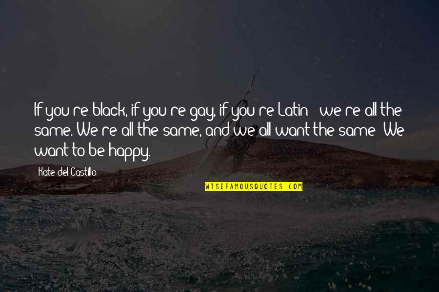 We All Want To Be Happy Quotes By Kate Del Castillo: If you're black, if you're gay, if you're