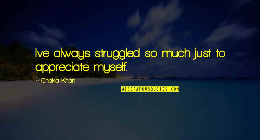 We Appreciate You Quotes By Chaka Khan: I've always struggled so much just to appreciate