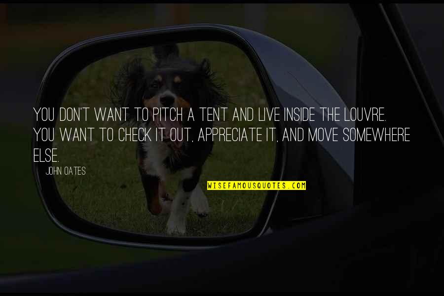 We Appreciate You Quotes By John Oates: You don't want to pitch a tent and