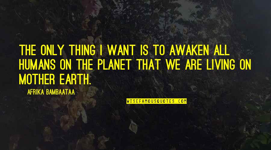 We Are All Humans Quotes By Afrika Bambaataa: The only thing I want is to awaken