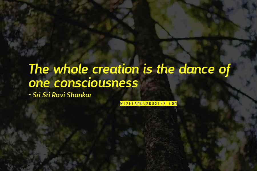 We Are All One Consciousness Quotes By Sri Sri Ravi Shankar: The whole creation is the dance of one