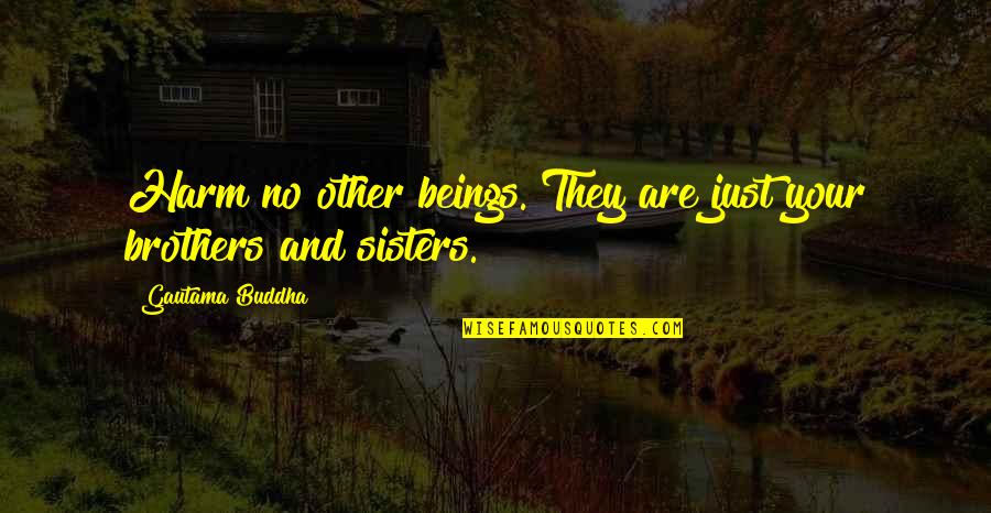 We Are Best Sisters Quotes By Gautama Buddha: Harm no other beings. They are just your