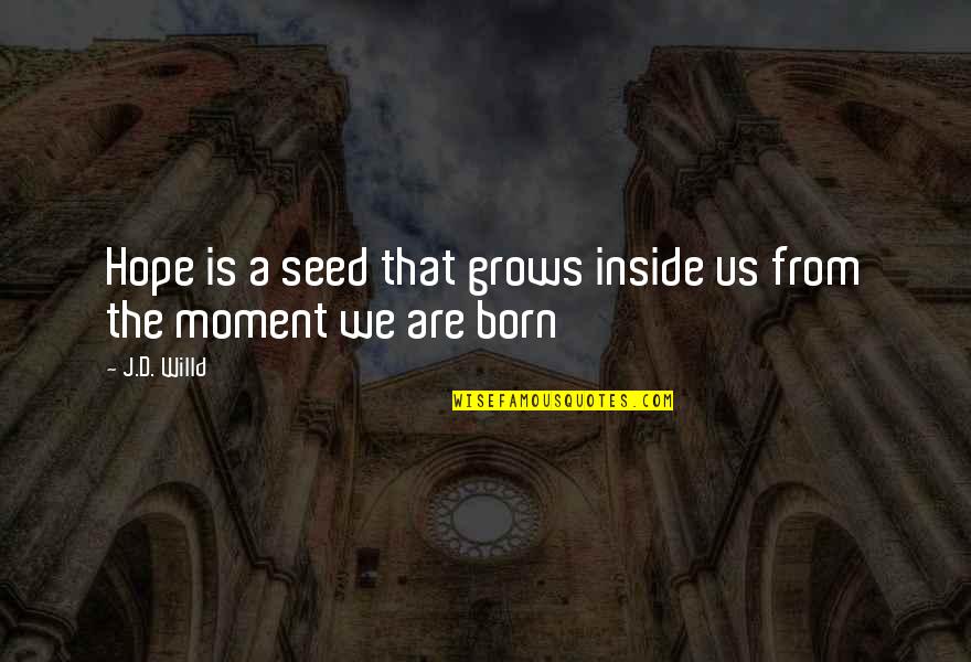 We Are Born Quotes By J.D. Willd: Hope is a seed that grows inside us