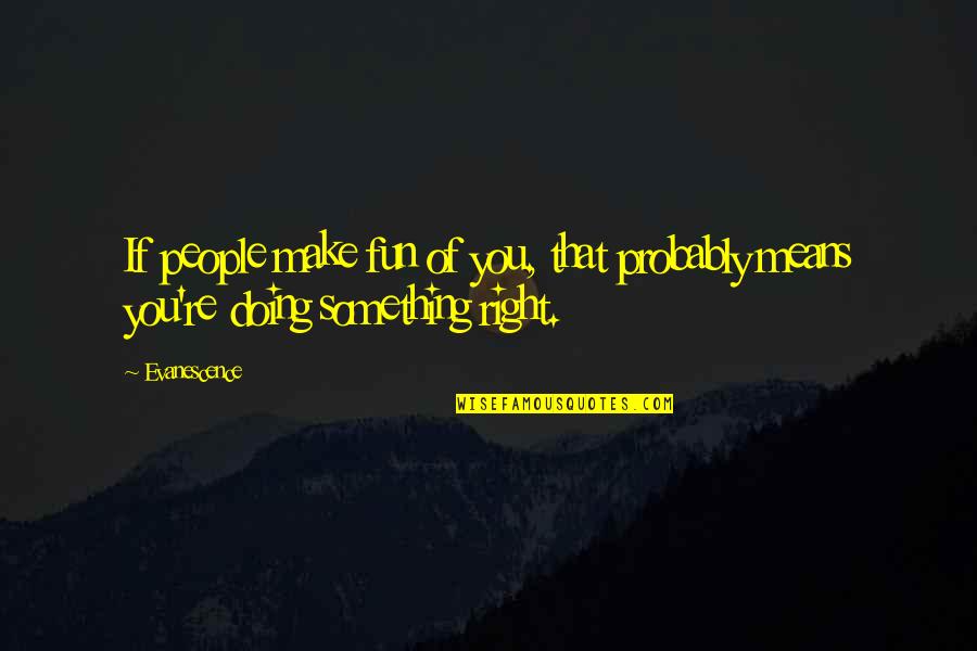 We Are Born With Love And Hope Quotes By Evanescence: If people make fun of you, that probably
