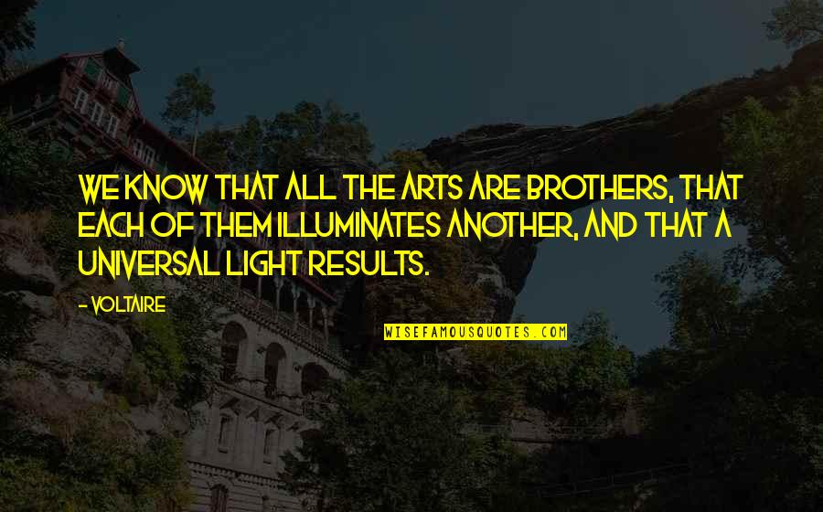 We Are Brothers Quotes By Voltaire: We know that all the arts are brothers,