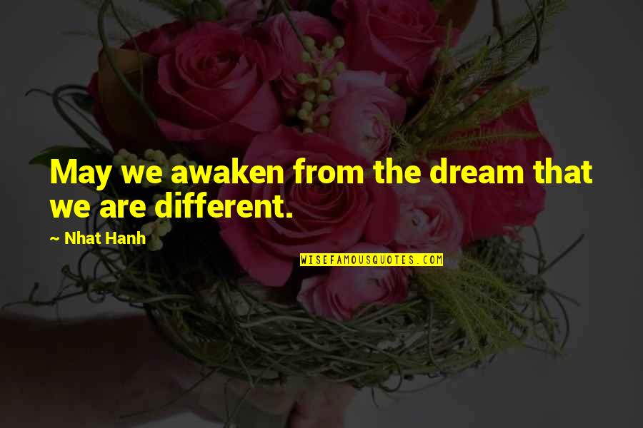 We Are Different Quotes By Nhat Hanh: May we awaken from the dream that we