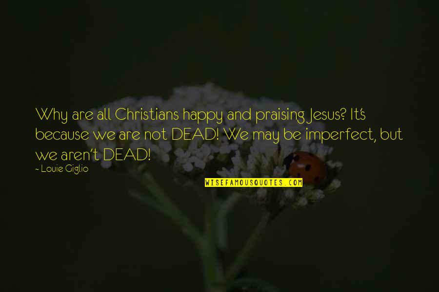 We Are Happy Quotes By Louie Giglio: Why are all Christians happy and praising Jesus?