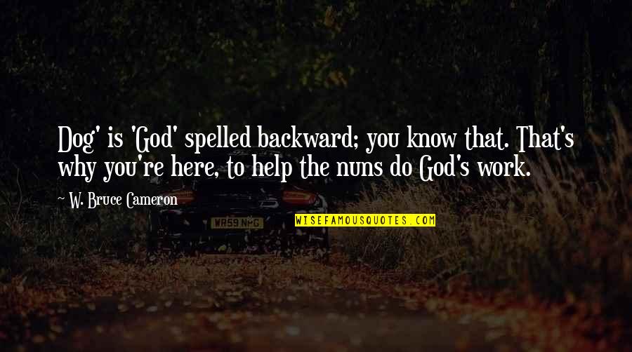 We Are Here To Help Each Other Quotes By W. Bruce Cameron: Dog' is 'God' spelled backward; you know that.