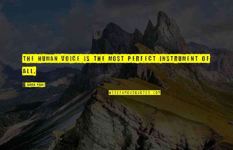We Are Human We Are Not Perfect Quotes By Arvo Part: The human voice is the most perfect instrument