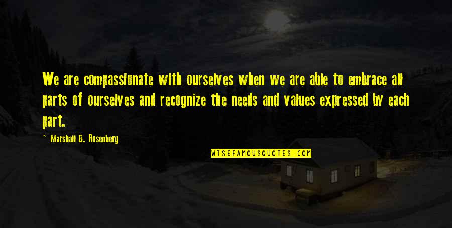 We Are Marshall Quotes By Marshall B. Rosenberg: We are compassionate with ourselves when we are