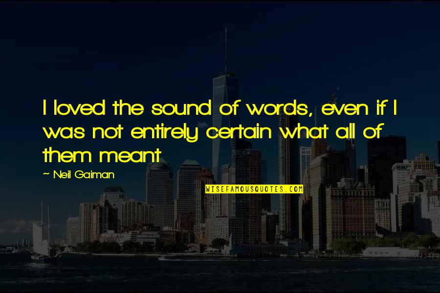 We Are Meant To Be Loved Quotes By Neil Gaiman: I loved the sound of words, even if