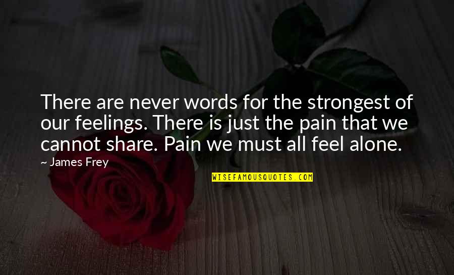 We Are Never Alone Quotes By James Frey: There are never words for the strongest of