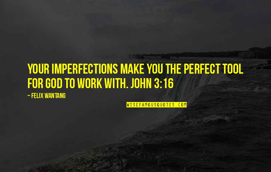 We Are Not Perfect Bible Quotes By Felix Wantang: Your imperfections make you the perfect tool for