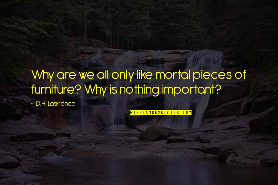 We Are Nothing Quotes By D.H. Lawrence: Why are we all only like mortal pieces