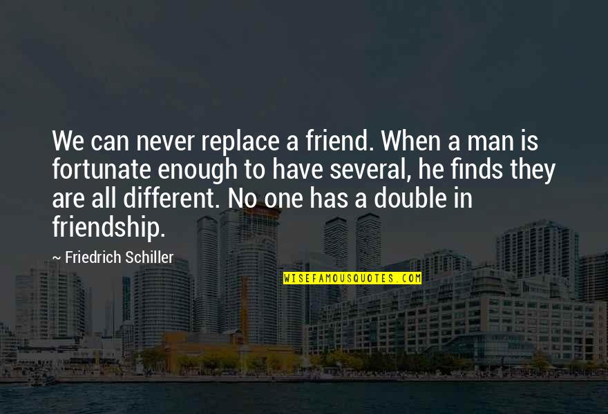We Are One Friendship Quotes By Friedrich Schiller: We can never replace a friend. When a