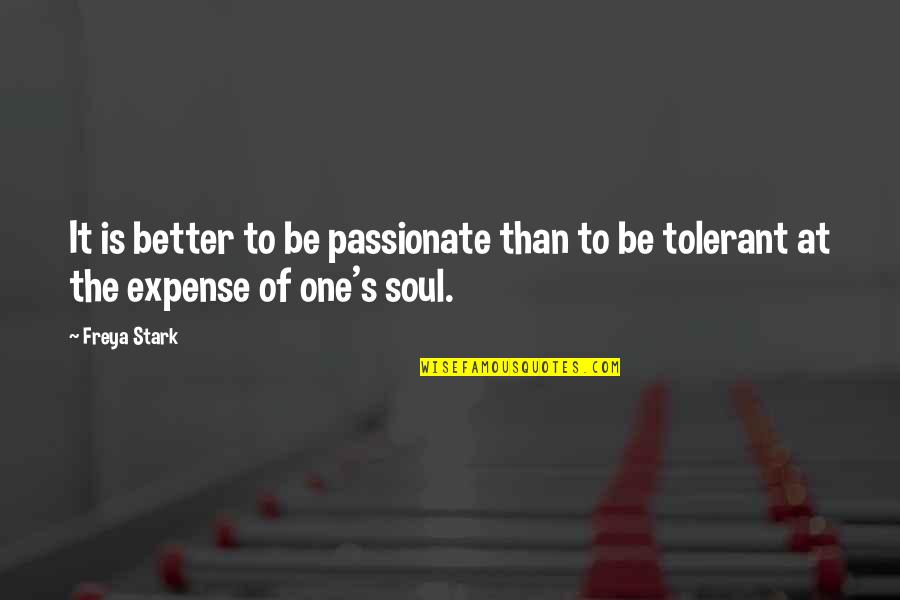 We Are One Soul Quotes By Freya Stark: It is better to be passionate than to