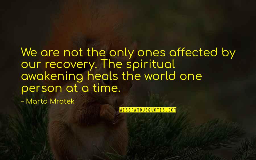 We Are One World Quotes By Marta Mrotek: We are not the only ones affected by We Are One World Quotes By Marta Mrotek: We are not the only ones affected by