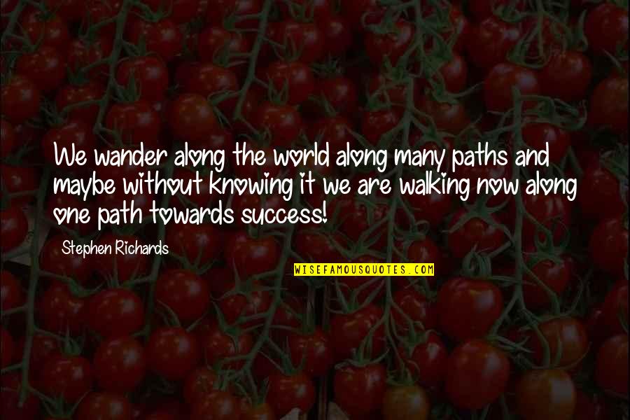 We Are One World Quotes By Stephen Richards: We wander along the world along many paths