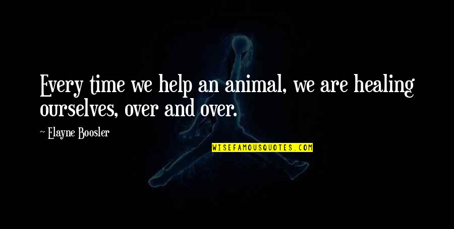 We Are Over Quotes By Elayne Boosler: Every time we help an animal, we are