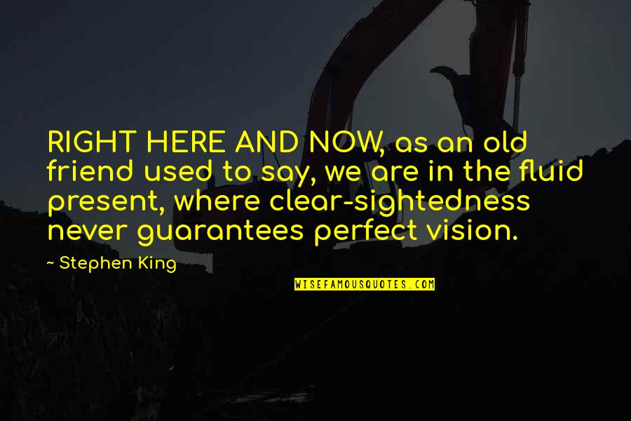We Are Perfect Quotes By Stephen King: RIGHT HERE AND NOW, as an old friend We Are Perfect Quotes By Stephen King: RIGHT HERE AND NOW, as an old friend