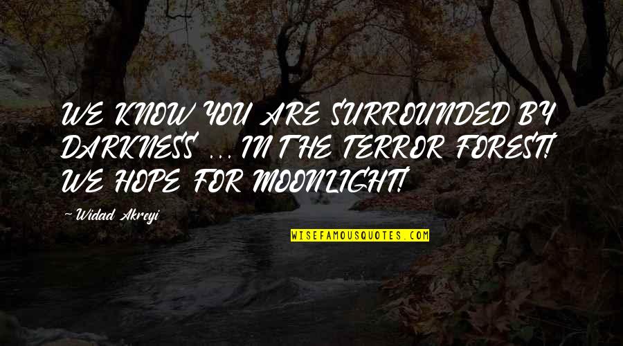 We Are Surrounded Quotes By Widad Akreyi: WE KNOW YOU ARE SURROUNDED BY DARKNESS ...