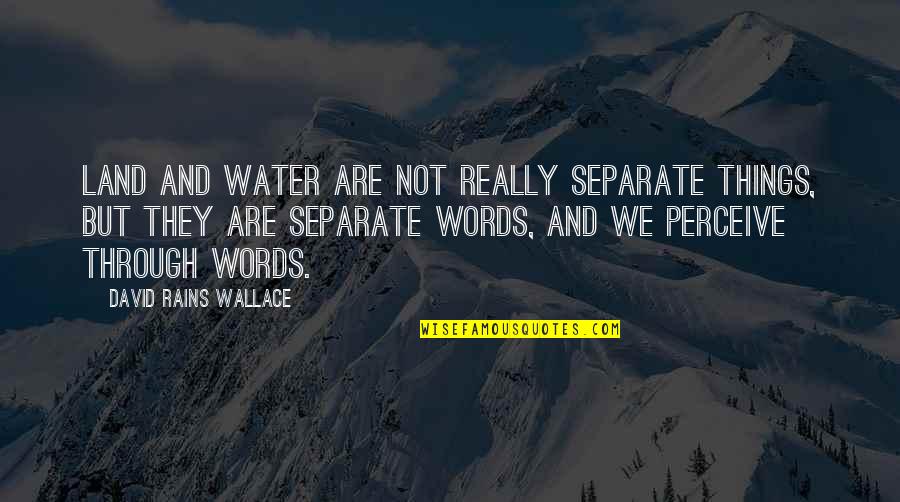 We Are Water Quotes By David Rains Wallace: Land and water are not really separate things,